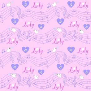 Lily name on pink