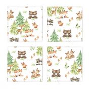 Watercolor Woodland Baby Animals Nursery