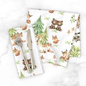 Watercolor Woodland Baby Animals Nursery