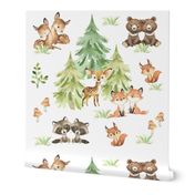 Watercolor Woodland Baby Animals Nursery