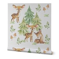 Watercolor Woodland Animals Deer Nursery