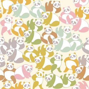 Pastel Panda Playground - retro pastel - SMALL