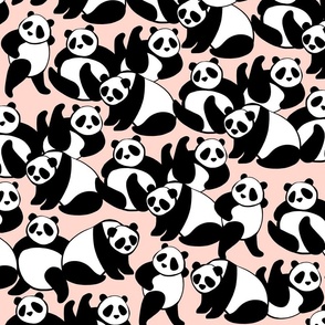 Black & White Panda Playground - Pink - MEDIUM