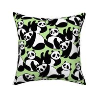 MEDIUM - Black & White Panda Playground - Green 