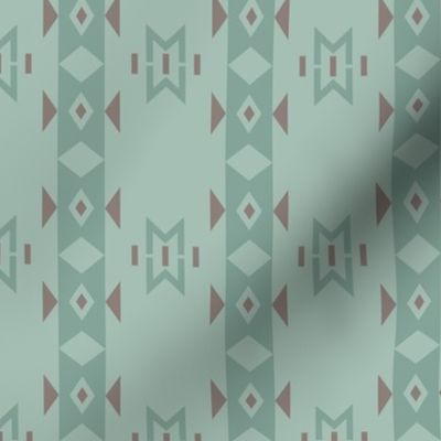 Ossineke Stripe: Celadon Rustic Geometric, American Indian, Lodge, Southwest 