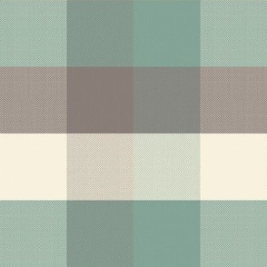 Jackson Plaid 2-INCH: Taupe & Celadon Blue Green Check, Lumberjack Check