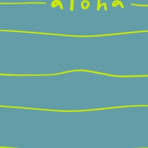 Aloha lines lime green & blue JUMBO