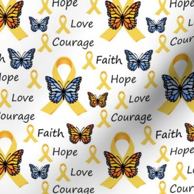 Faith Love Hope Gold Ribbons (new font) v6-08