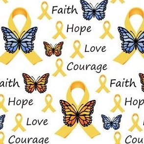 Faith Love Hope Gold Ribbons (new font) v6-08