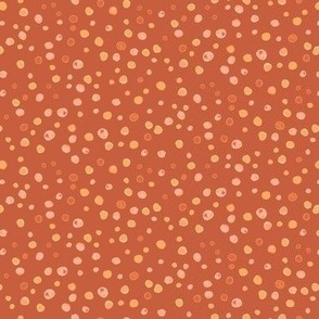 379 - Small scale Watercolour dots in random placement, in sumptuous orange tones:  for home decor items, crafting and apparel.