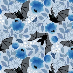 Pastel bat floral blue