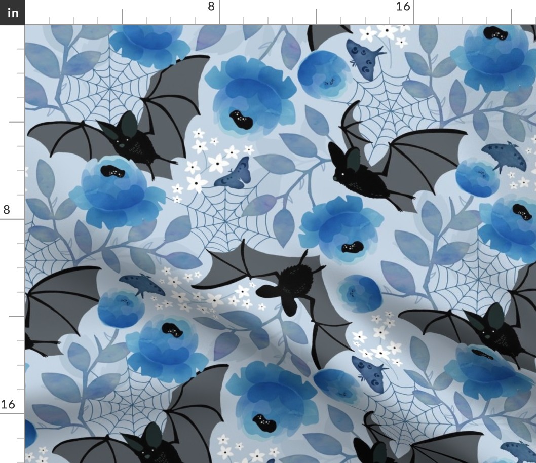 Pastel bat floral blue