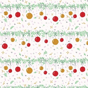 Painterly Hanging Christmas Ornaments Stripe