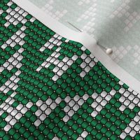 Desert kilim Aztec beads emerald green white Southwestern