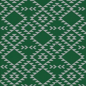 Desert kilim Aztec beads emerald green white Southwestern