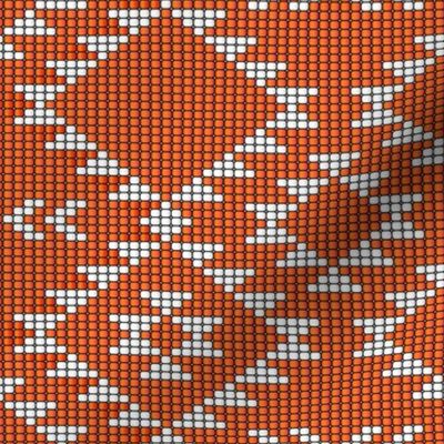 Desert kilim Aztec beads carrot orange white