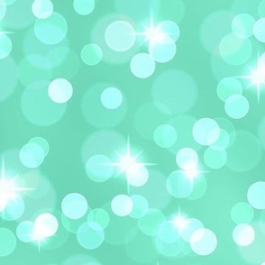 Large Sparkly Bokeh Pattern - Aqua Mint Color