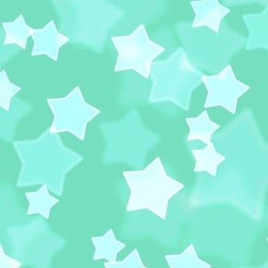 Large Starry Bokeh Pattern - Aqua Mint Color