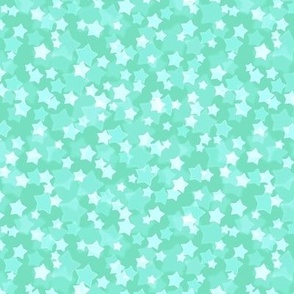 Small Starry Bokeh Pattern - Aqua Mint Color