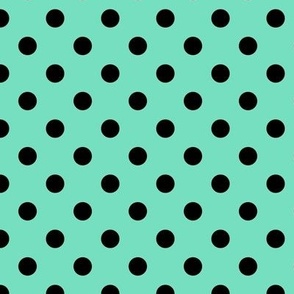 Polka Dot Pattern - Aqua Mint and Black