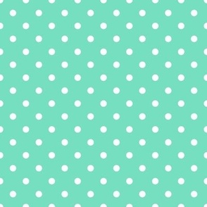 Small Polka Dot Pattern - Aqua Mint and White