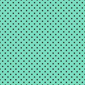 Tiny Polka Dot Pattern - Aqua Mint and Black