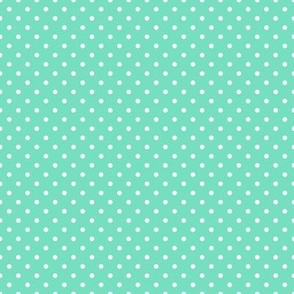 Tiny Polka Dot Pattern - Aqua Mint and White