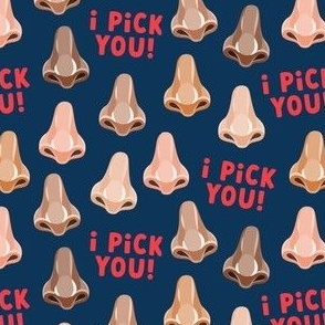 I pick you! - funny valentine's nose - navy/red - LAD21