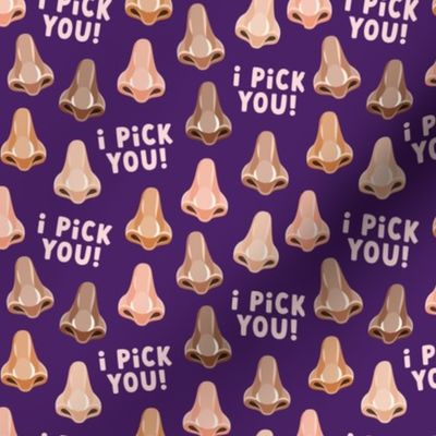 I pick you! - funny valentine's nose - purple - LAD21