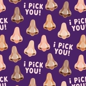 I pick you! - funny valentine's nose - purple - LAD21