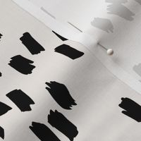 Messy dashes fun brush strokes minimalist design retro confetti black on ivory white