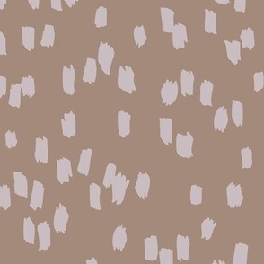 Messy dashes fun brush strokes minimalist design retro confetti beige on latte brown