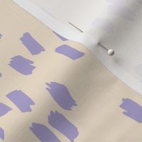 Messy dashes fun brush strokes minimalist design retro confetti lilac purple on cream butter