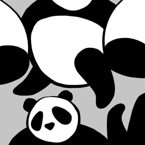 Black & White Panda Playground - Grey - LARGE