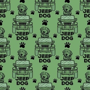 Green Jeep Dog Labrador Retriever