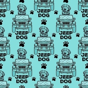 Blue Jeep Dog Labrador Retriever