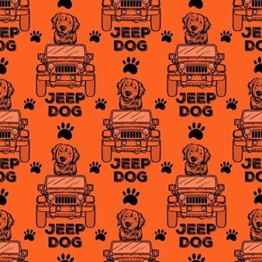 Orange Jeep Dog Labrador Retriever