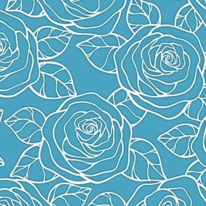 Rose Cutout Pattern - Blueberry Sorbet and White