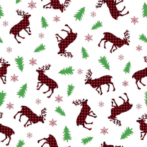 Elk Majesty Plaid With Snowflakes