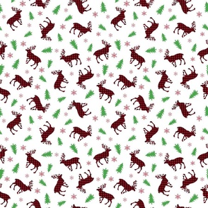 Elk Majesty Plaid With Snowflakes Small