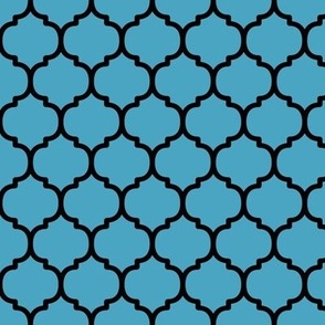 Moroccan Tile Pattern - Blueberry Sorbet and Black