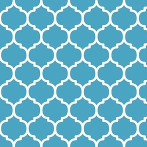 Moroccan Tile Pattern - Blueberry Sorbet and White