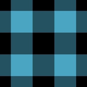 Jumbo Gingham Pattern - Blueberry Sorbet and Black