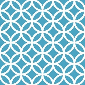 Interlocked Circle Pattern - Blueberry Sorbet and White
