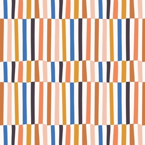 [LARGE]  Clumsy Stripes - Mustard & Blue