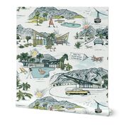PALM SPRINGS MID-CENTURY TOILE - COLORED, JUMBO SCALE