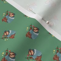 Christmas Sloth Cute Slow Funny Animal Holiday Festive Seasonal