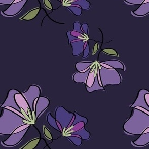 BHMPD21_Purple Flower on Navy Background