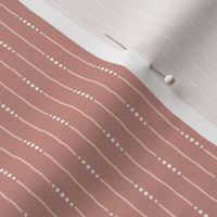 Sile Stripe: Dusty Coral & Shell Pink Dotted Thin Stripe