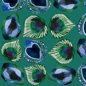 Peacock Heart Centres teal {medium}